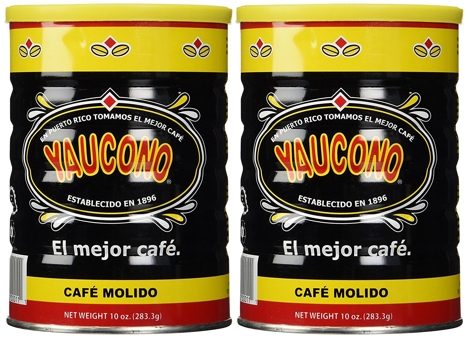 Yaucono Ground Coffee, Medium Roast, 10 Ounce Can (Pack of 2)