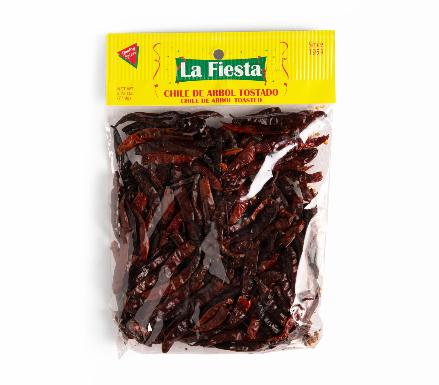 La Fiesta Toasted Arbol Dried Whole Chile Pods, 2.75 oz Bag - Spicy, Bold Flavor for Salsas, Oils, and Enchiladas - Authentic Fl