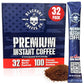 Blackout Coffee Colombian Arabica Instant Coffee - Medium Roast, Strong Aromatic, 32 Count Pack