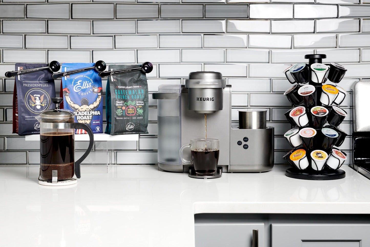 ELLIS COFFEE Single Serve Coffee Pods - 1854 Dark Roast, 24 Ounce (Pack of 1) - Compatible with K-cups and Keurig 2.0 malt-inspired