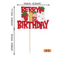 YCTHUNFISH Birthday Cake Topper Red Glitter Flower for Strawberry Theme Party, Paper Material