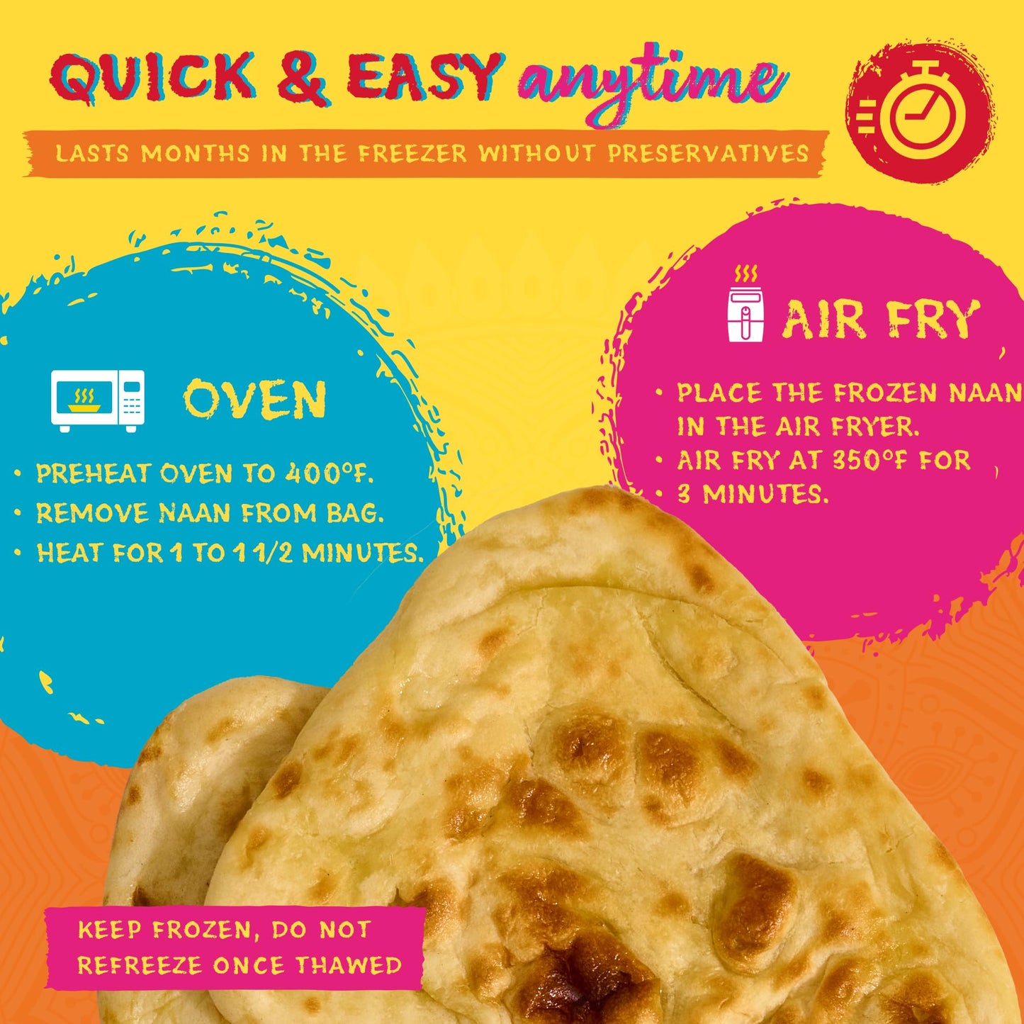 TRULY INDIAN, Indian Food, Tandoori Naan, 12 OZ