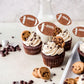 Ephlyn Rugby Football Cupcake Toppers, 24 Pcs, Brown, Paper, 2 x 4.3 inches, Sports Ball Theme Cake Decoration for Parties