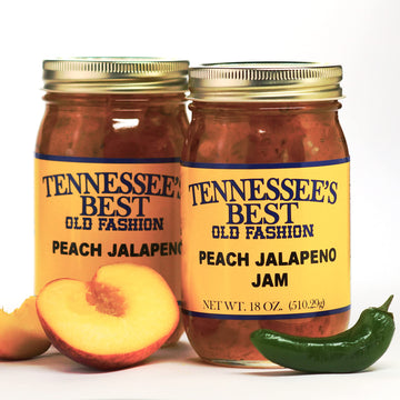 Tennessees Best Old Fashion Style Peach Jalapeno Pepper Jam | Handcrafted With Simple Ingredients | Small Batch Made- TWO 18 Oz 