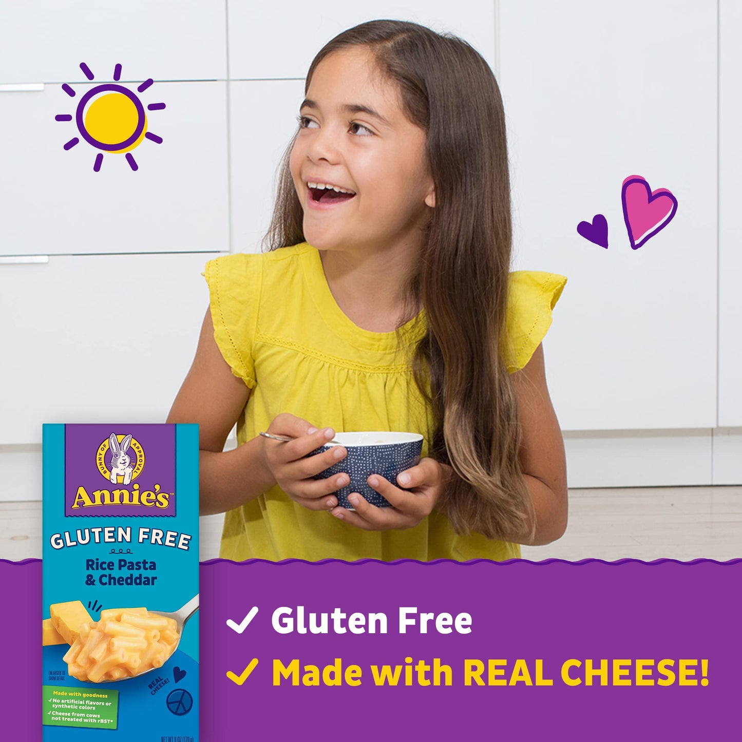 Annies Homegrown Gluten-Free Rice Pasta & Cheddar Mac & Cheese 6-Ounce (Pack of 144)