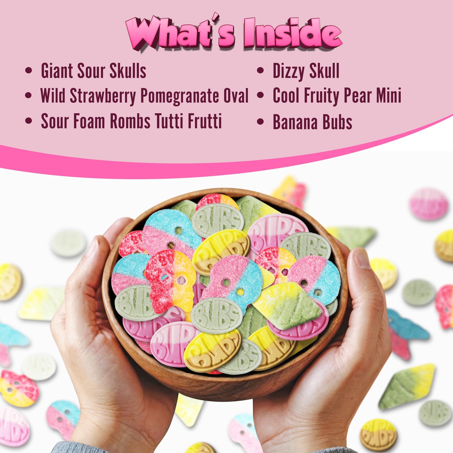 Bubs Swedish Candy Mix - Authentic Sweet and Sour Swedish Gummies - 1 Pound of Godis From Sweden - Big Ovals, Dizzy Skulls, Tutt
