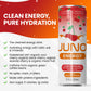JUNO ENERGY Organic Cherry Sparkling Drink - Sugar Free Electrolytes  Energizing and Hydrating with 125mg Organic Caffeine from Green Coffee Beans  Organic Monk Fruit  Organic Sour and Black Cherry Juice & Electrolytes - Vegan  Gluten Free  12 Pack