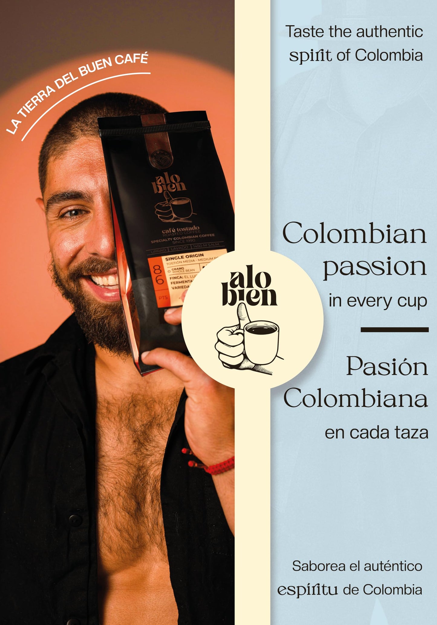 Lattenda Alo Bien Specialty Coffee Whole Bean Café Especial Colombiano 1 LB