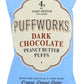 Puffworks Organic Dark Chocolate Peanut Butter Puffs 3.5 Oz