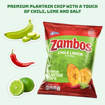 Zambos Plantain Chips Chile Limon (Pack Of 1)