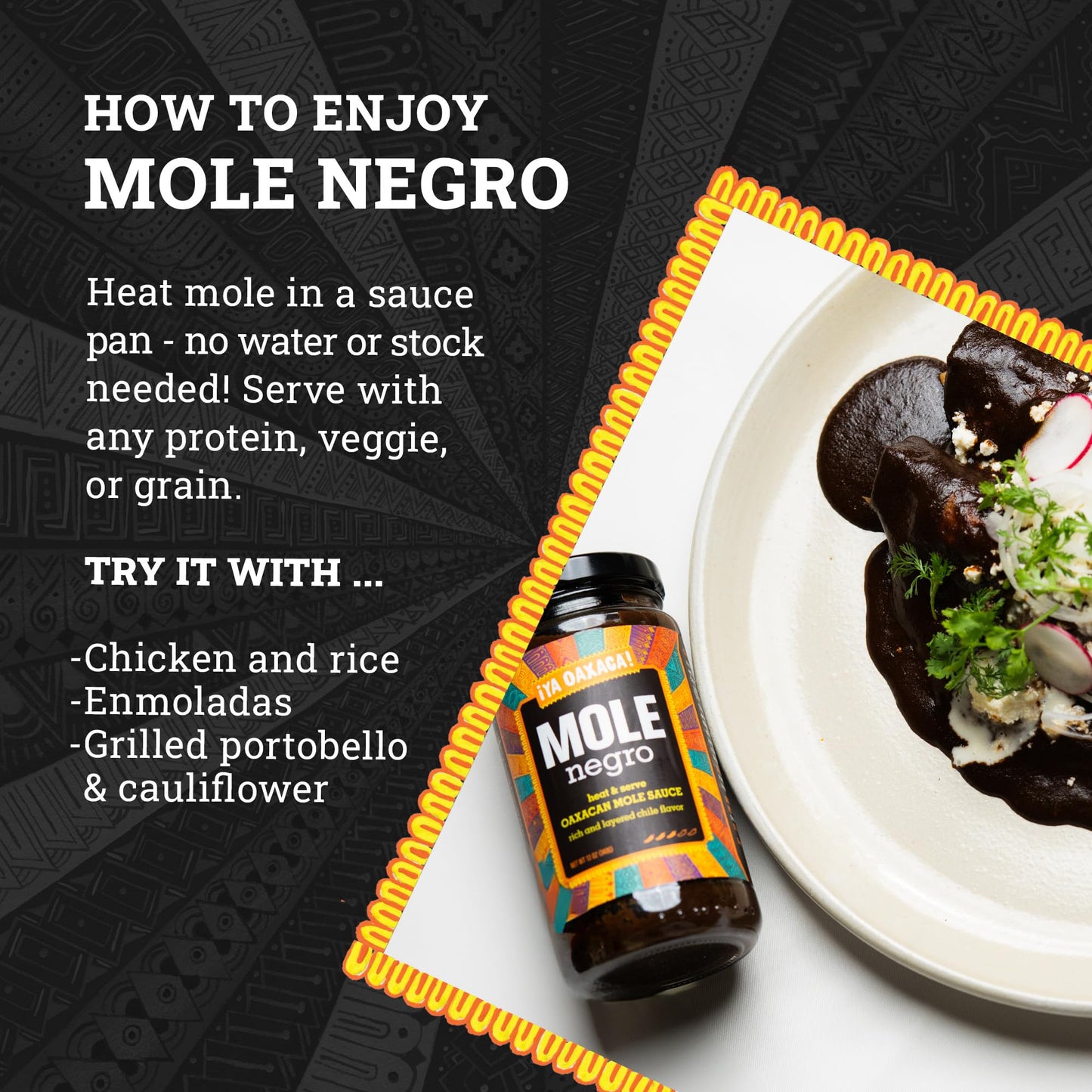Ya Oaxaca Mole Sauce - Medium Spice - Vegan, Non-GMO, Gluten Free - 12oz (3pk)