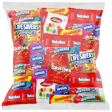 Halloween Bulk Assorted Fruit Candy - Starburst, Skittles, Gummy Life Savers, Air Heads, Sour Punch, Haribo Gold-Bears, Gummy Be