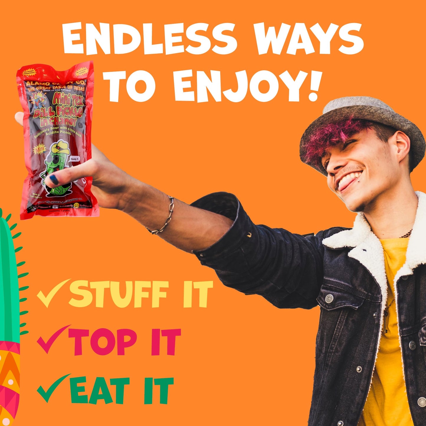 Chamoy Pickle Kit With Tajin, Lemon & Lime By Happy Packs | Pepinillos Con Chamoy | Includes 3 Chamoy Pickles | Mexican Candy Va