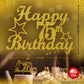 RokAPary 75th Birthday Cake Topper Gold Glitter, Acrylic, Sturdy Double-Sided, 1 Count