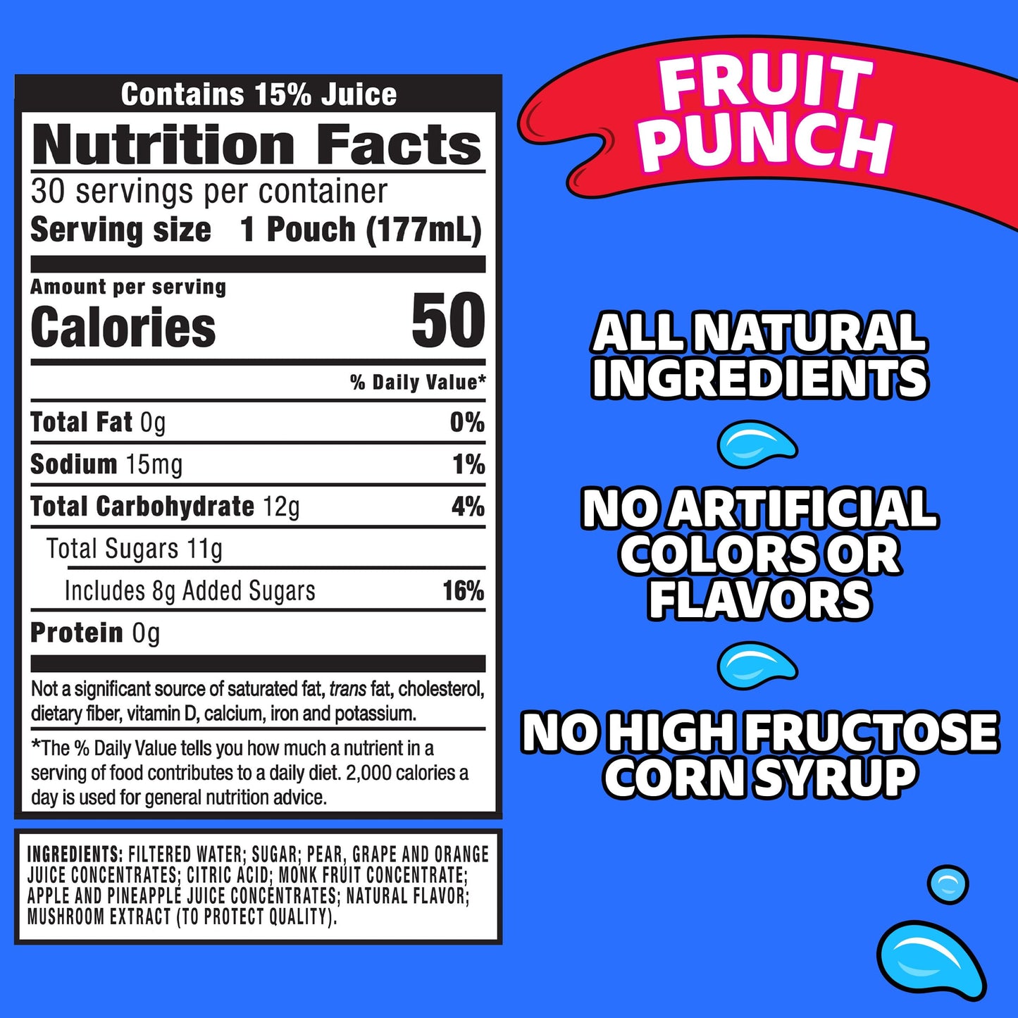 Capri Sun Fruit Punch flavored Juice Drink Blend, 30 ct Box, 6 fl oz Pouches