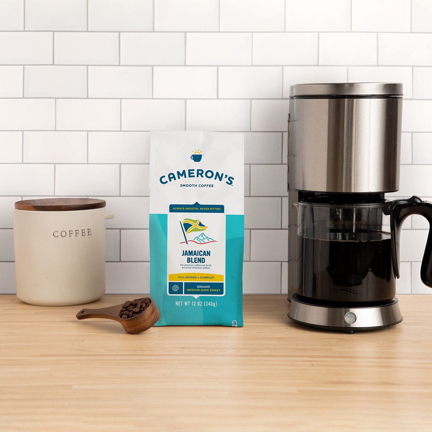 Camerons Coffee Roasted Ground Coffee, Jamaican Blend, 10 Ounce, Brown