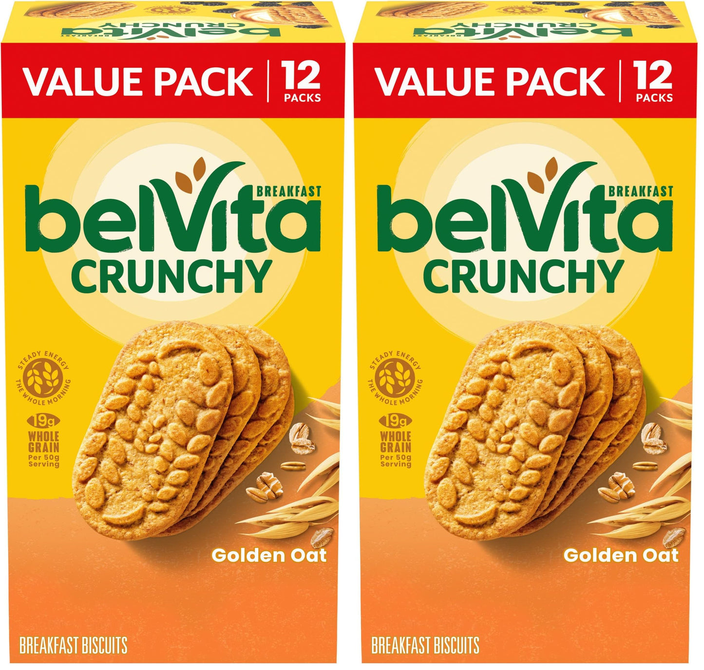 belVita Golden Oat Breakfast Biscuits, Value Pack, 24 Packs (4 Biscuits Per Pack)