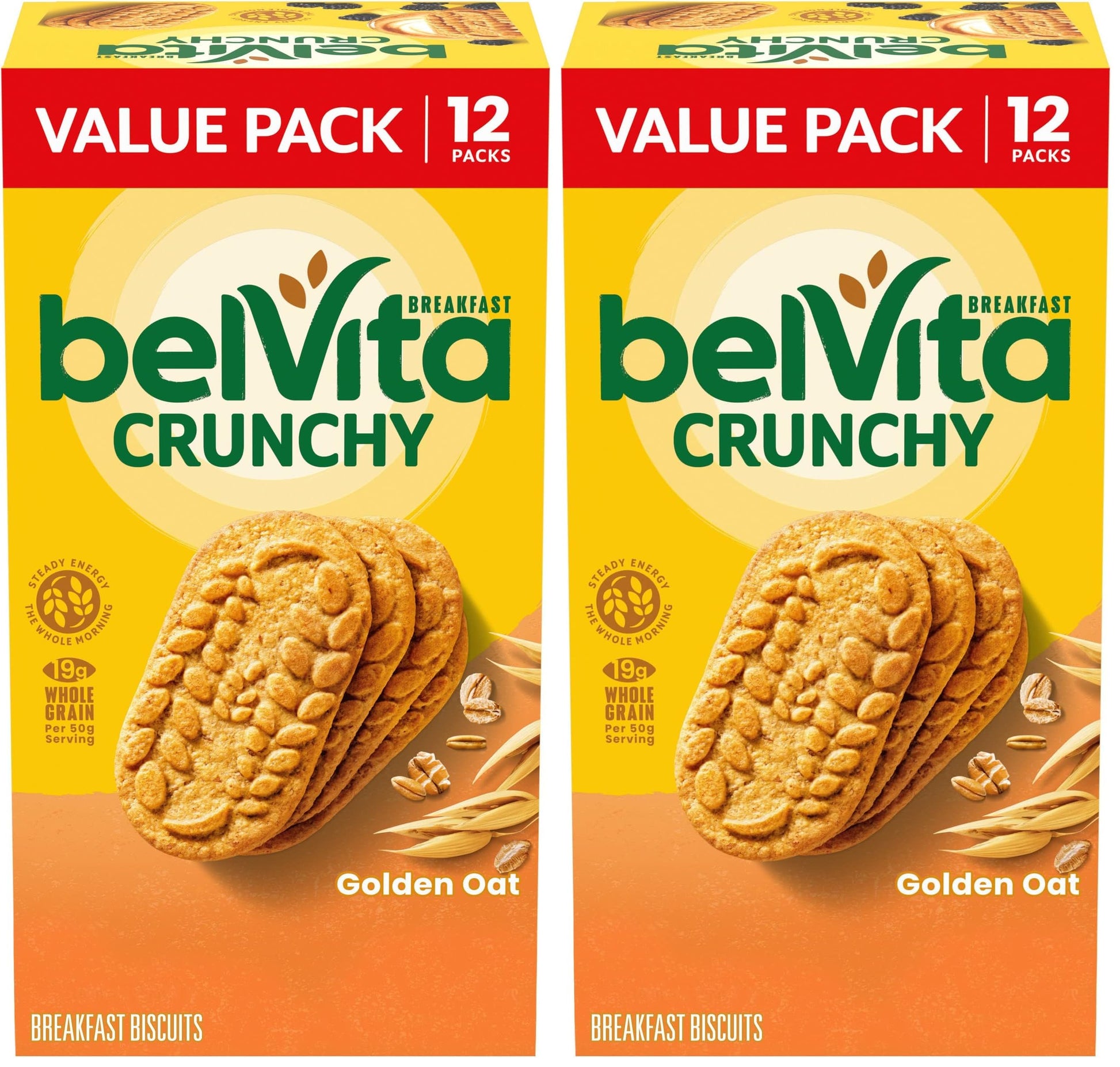 belVita Golden Oat Breakfast Biscuits, Value Pack, 24 Packs (4 Biscuits Per Pack)