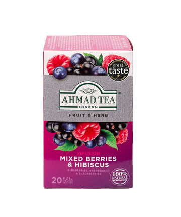 Ahmad Tea, Mixed Berries & Hibiscus, 20 Count (Pack Of 6)