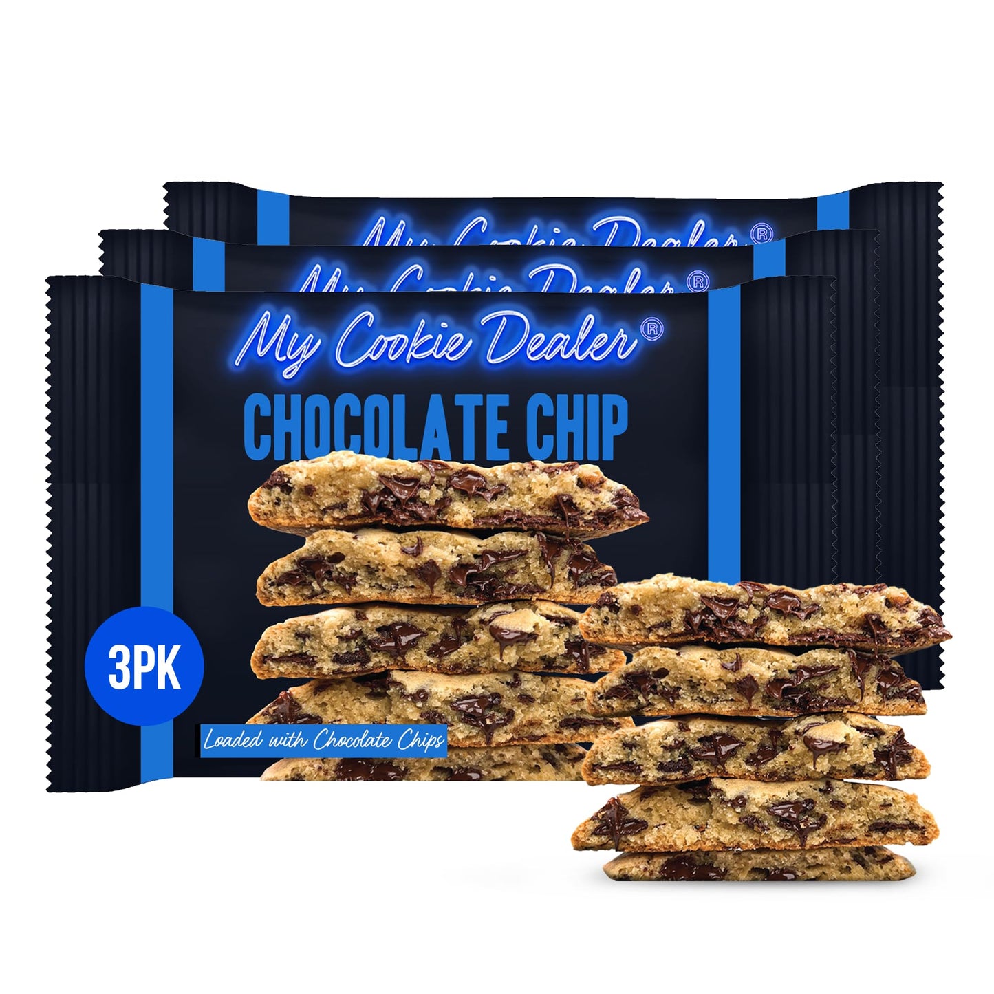 My Cookie Dealer Soft Baked Cookies, Chocolate Chip, Individually Wrapped, 3 Pack, 4oz