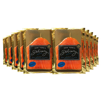 New Yorks Delicacy Smoked Salmon Nova - Pre-Sliced, Fully Trimmed, All Natural - 10 x 4 Oz. (2.5 Lb.) - Kosher, Gluten