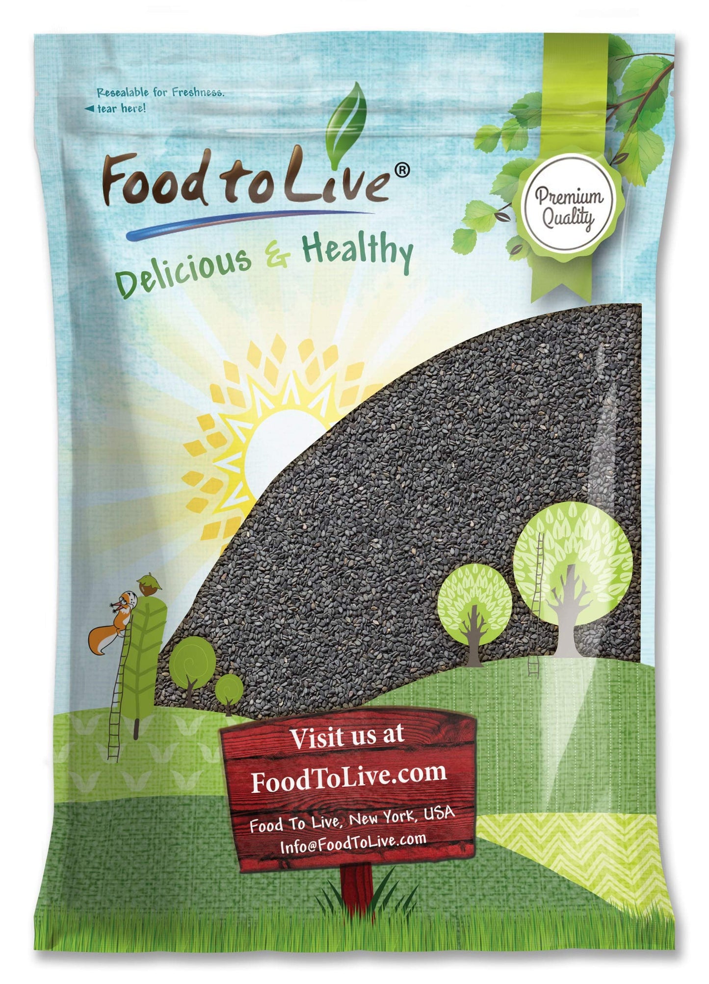 Black Sesame Seeds, 8 Pounds - Raw, Unhulled, Kosher, Vegan, Bulk, Kala Til