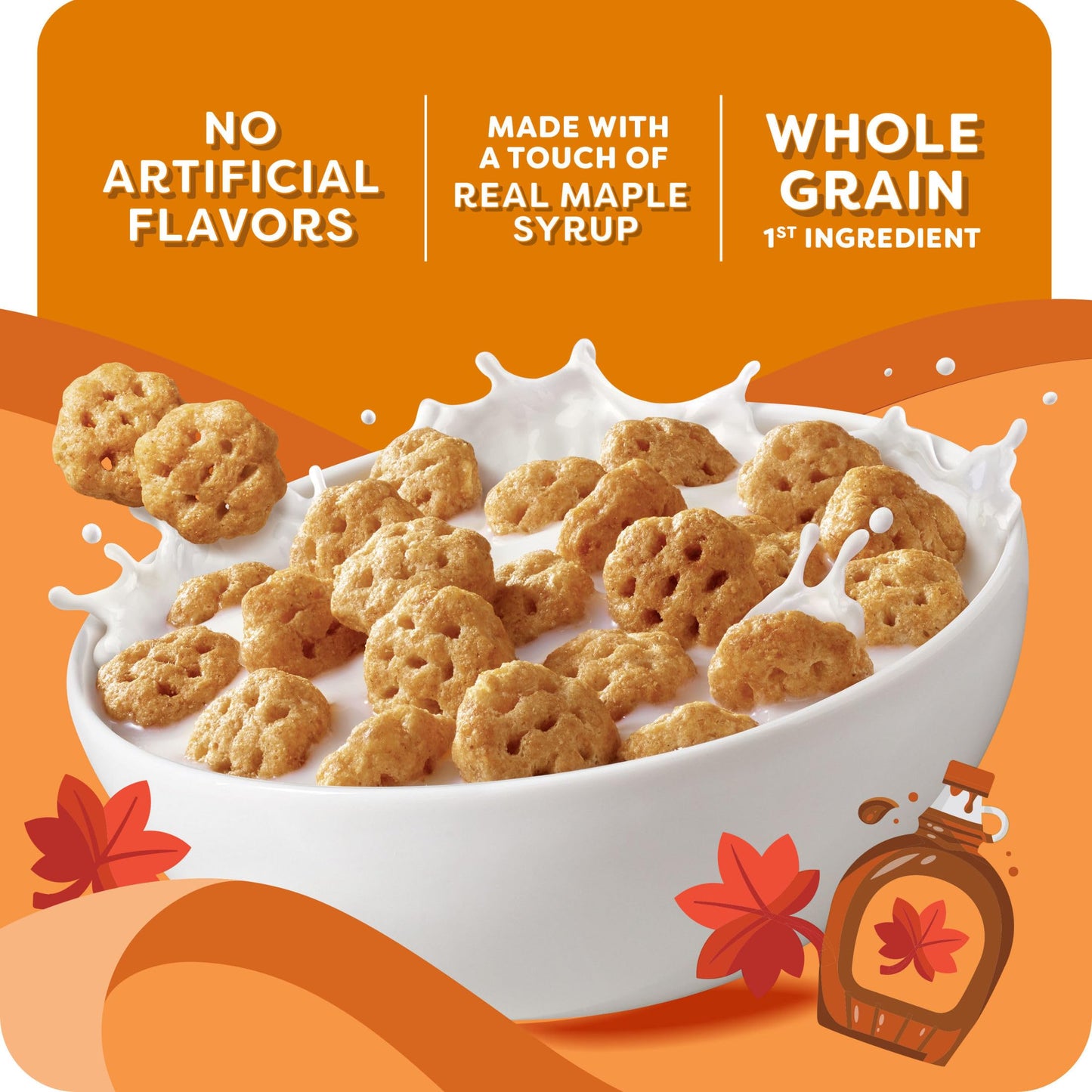 Kashi Breakfast Cereal  Whole Grain  Vegan  Maple Waffle Bites  12.7oz Box (1 Box)