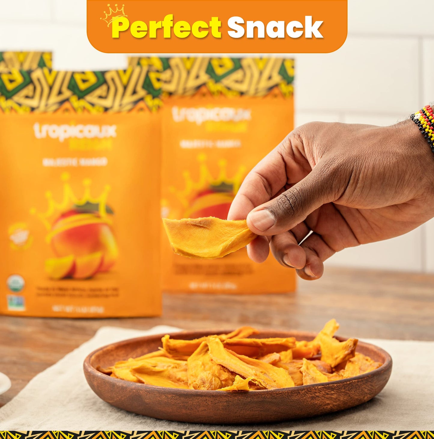 Organic Dried Mango Slices  No Sugar Added  16oz - All-Natural  Non-GMO  Mouth-Watering Dried Mangoes - Preservative-Free  Nutritious & Delicious Snack for Kids and mature-themeds by Tropicaux Reign