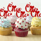24 Pcs One Cupcake Toppers With Love Glitter Sweet Valentine'S Day 1St Birthday Party Cupcake Picks Wedding Anniversary Valentin