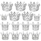 Ayfjovs Silver Crown Cake Topper, 15 Pieces 3 Size Mini Crown Tiny Crown For Cake Topper, Silver Crowns For Flower Arrangements