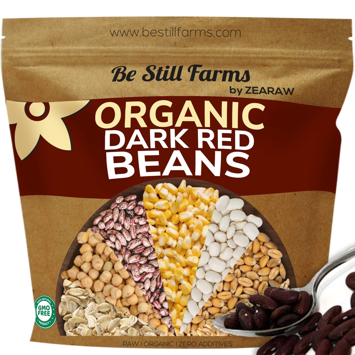Be Still Farms Organic Dark Red Kidney Beans (4,8lb) - No Salt Bean Bulk Sproutable - Ideal for Soup, Salad, Nachos - High in Pr
