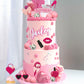 Jevenis Birthday Hot Pink Girl Birthday Cake Decoration Pink Girls Birthday Decoration Pink Balls Palm Leaves Heels Lipstick Bag