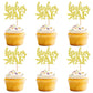 Ercadio Gold Glitter Cupcake Toppers - 24 Pcs Birthday Party Decorations Supplies