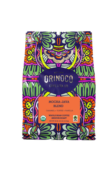 Orinoco Organic Fair Trade Mocha-Java Blend 2.5lb bag, Medium Roast, Whole Bean Coffee, 100% Organic Fair Trade Arabica beans