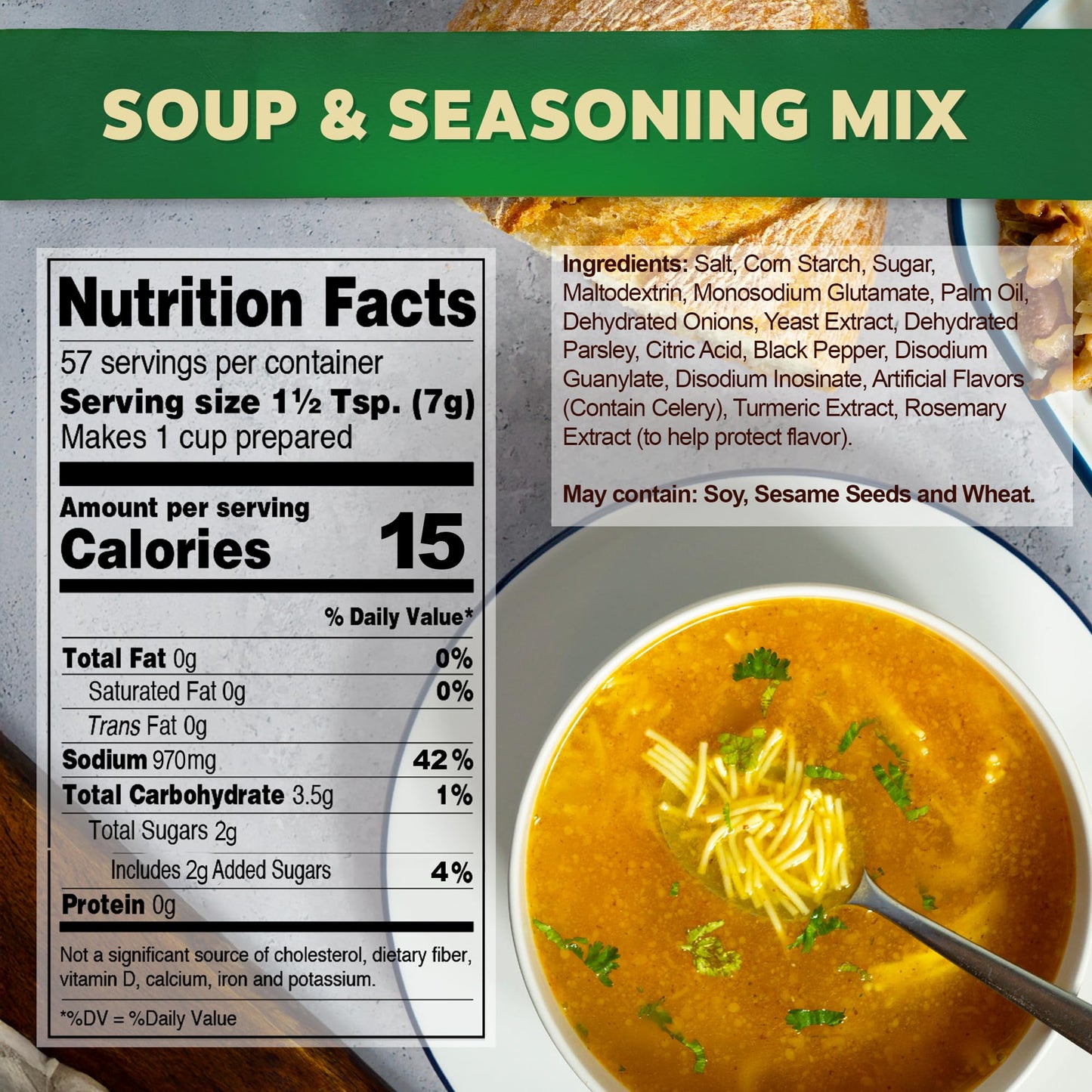 Osem Consomme Soup & Seasoning Mix, Chicken Style, 14.1 Ounce (Pack of 4)
