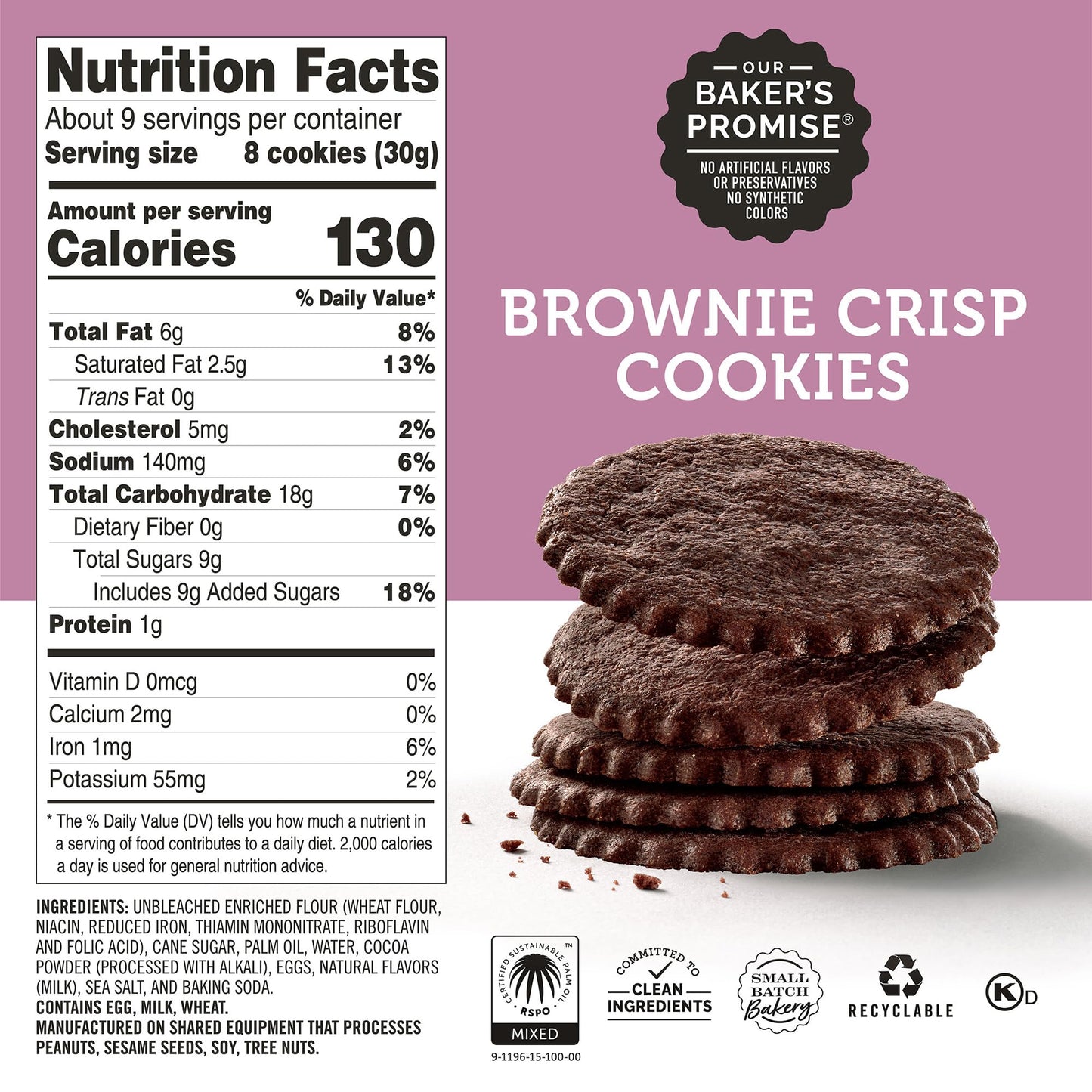 Dewey'S Bakery Dark Chocolate Mint & Brownie Crisp Moravian Style Thin Cookies Variety Pack, Bakery Fresh With Real Simple Ingre