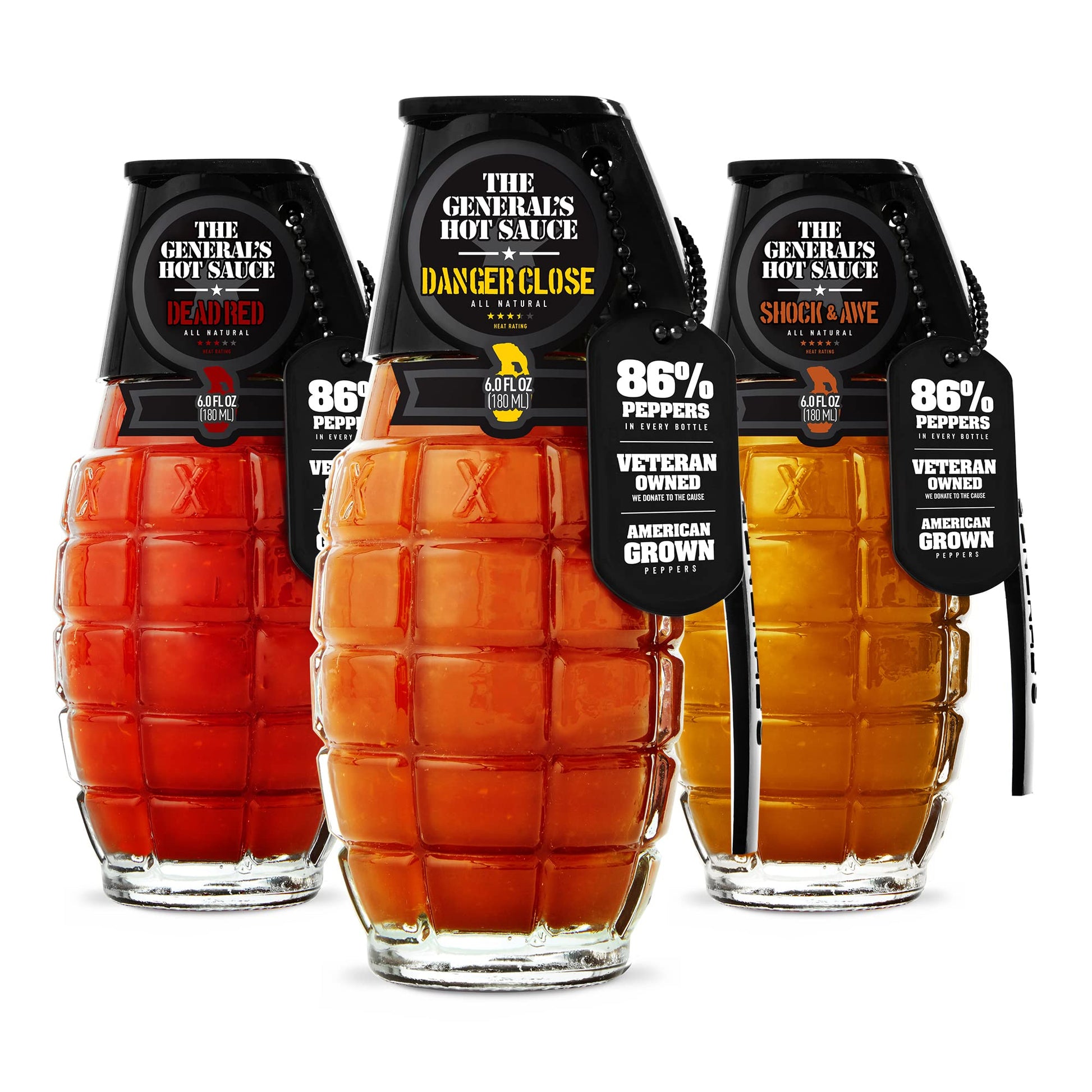 The General'S Hot Sauce Heat Seeker: Three 6 Oz Bottles Of Gourmet Hot Sauce Made With American-Grown Cayenne And Habanero Peppe