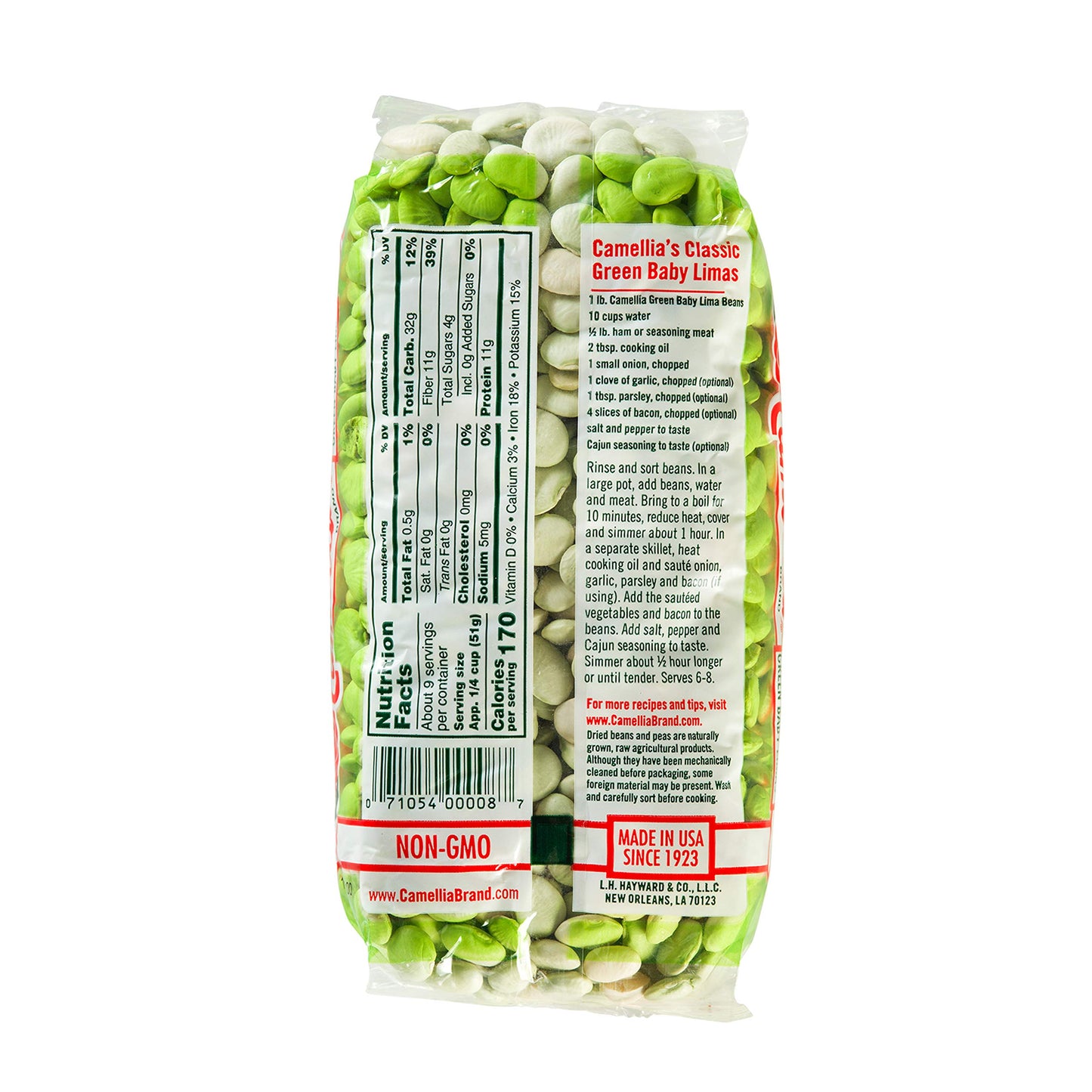 Camellia Brand Dried Green Baby Lima Beans, 1 Pound (Pack Of 6)