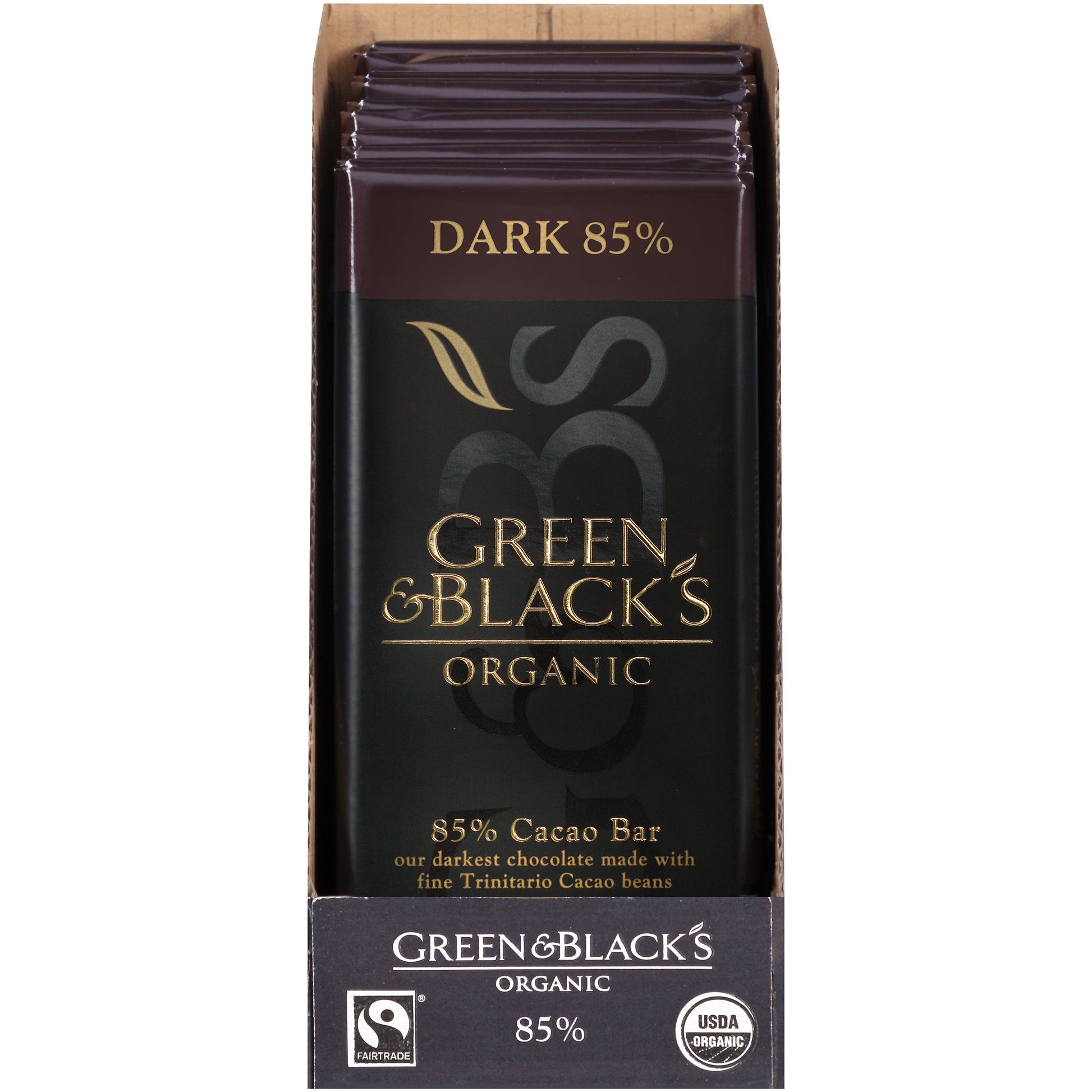 Green & Blacks Organic Dark Chocolate, 85% Cacao, 3.5 Ounce (Pack of 10)