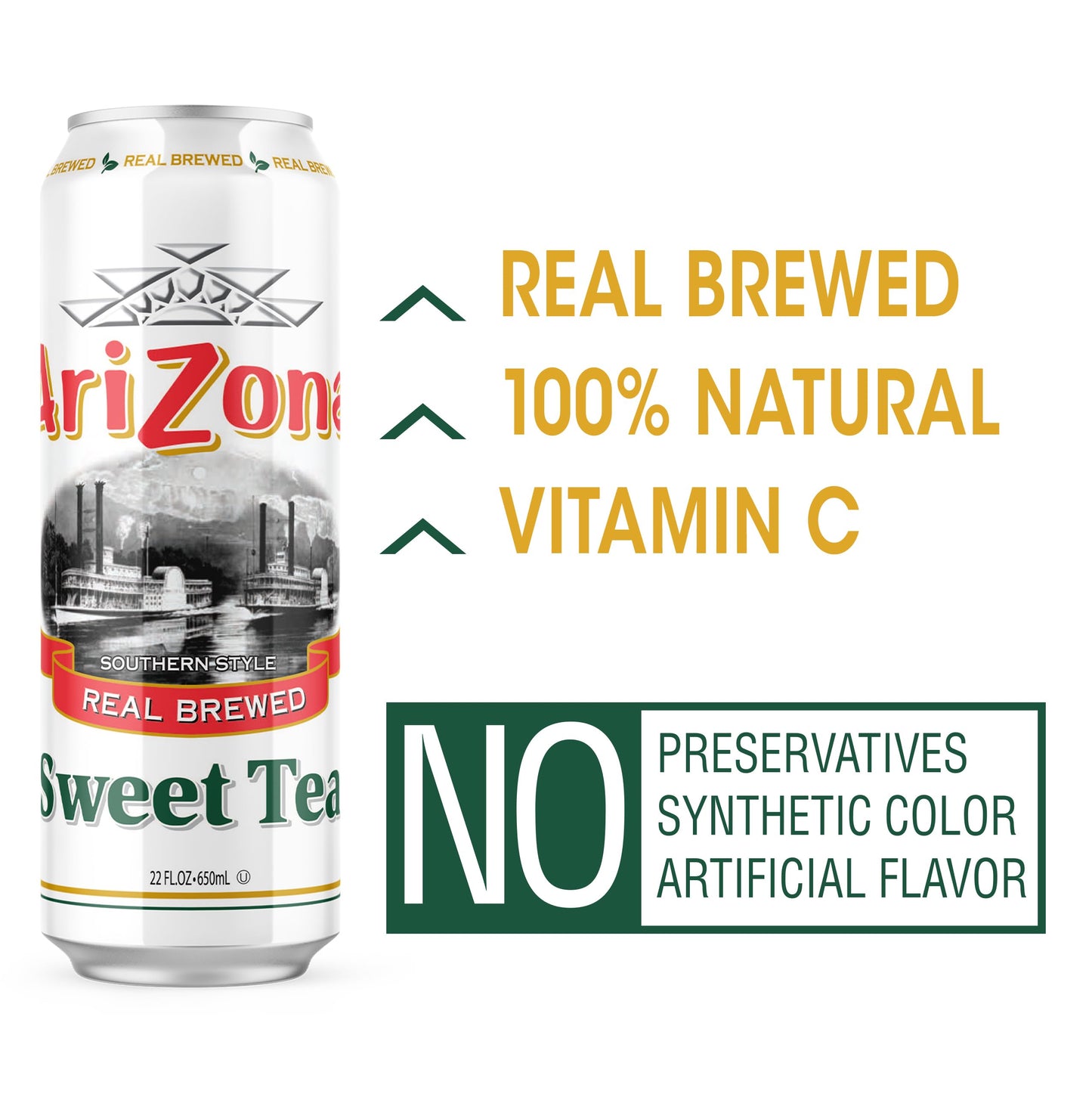 Arizona Sweet Tea - Big Can, 22 Fl Oz (Pack Of 24)
