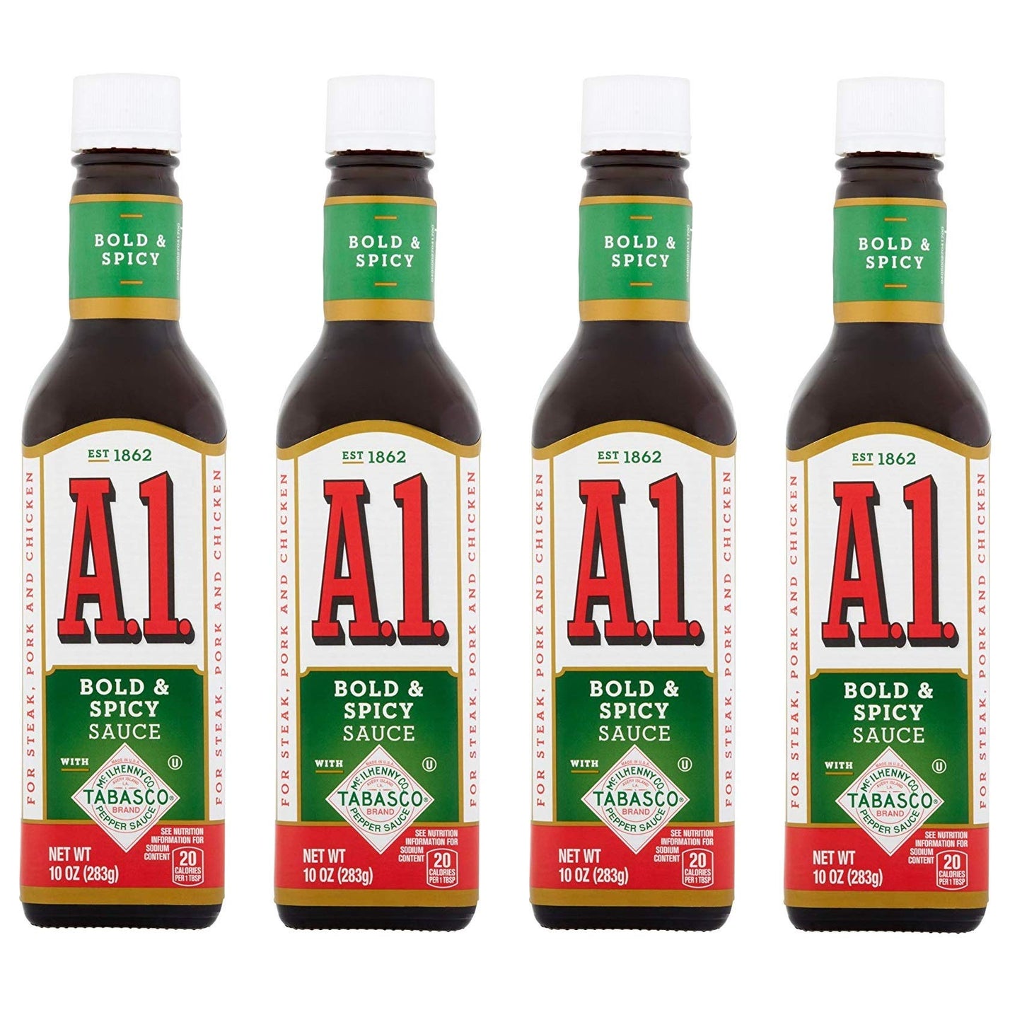 A.1. Bold & Spicy Sauce, 10 Ounce Glass Bottle (Pack Of 4)