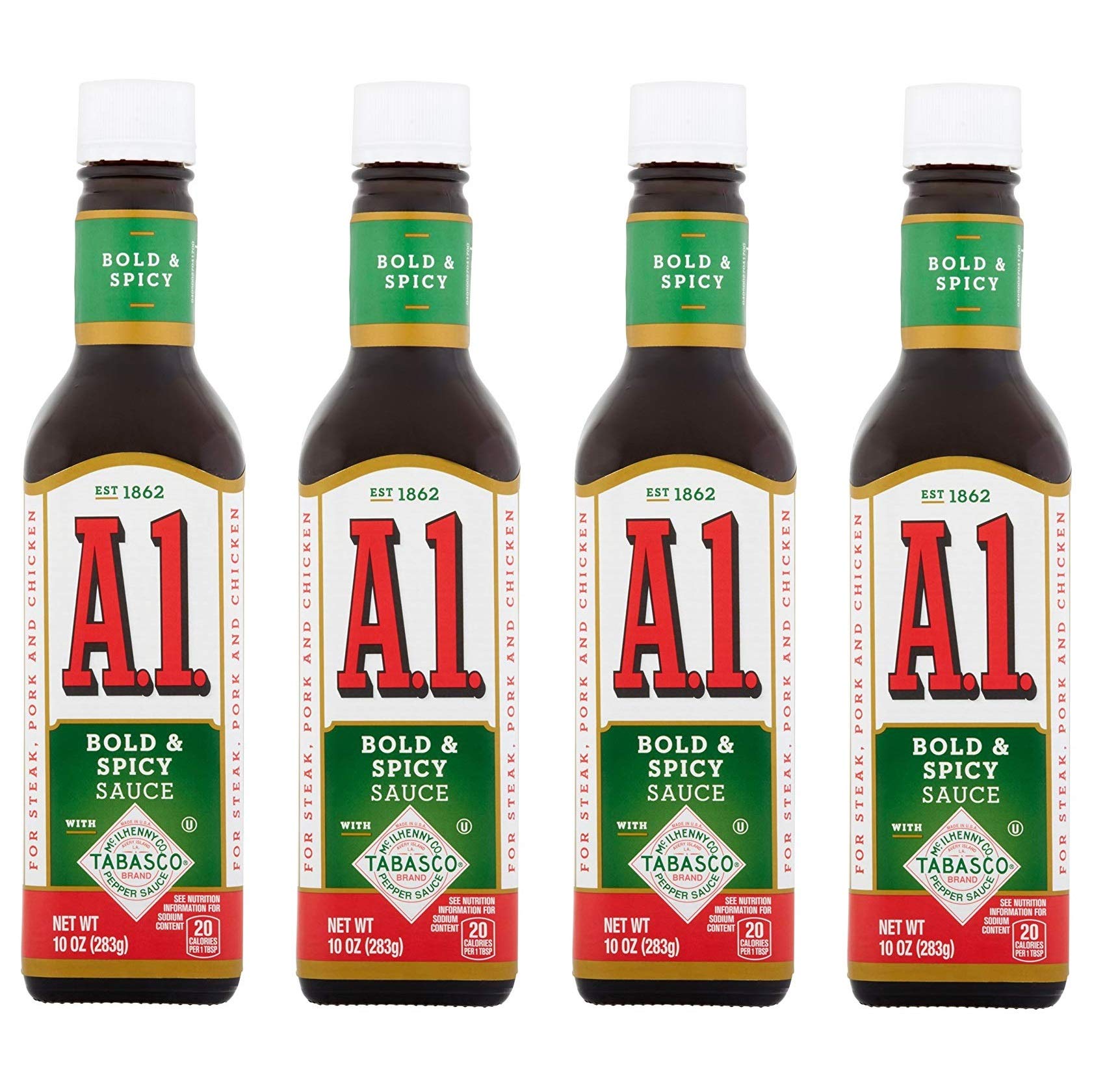 A.1. Bold & Spicy Sauce, 10 Ounce Glass Bottle (Pack Of 4)