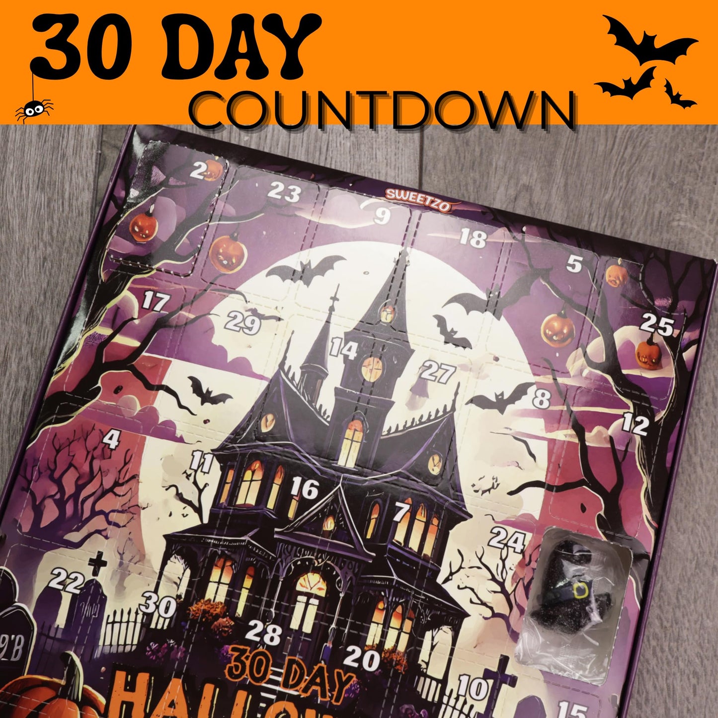 Halloween Candy Advent Calendar 2025, 30 Day Countdown, Individually Wrapped Gummies, 10.58 Ounces