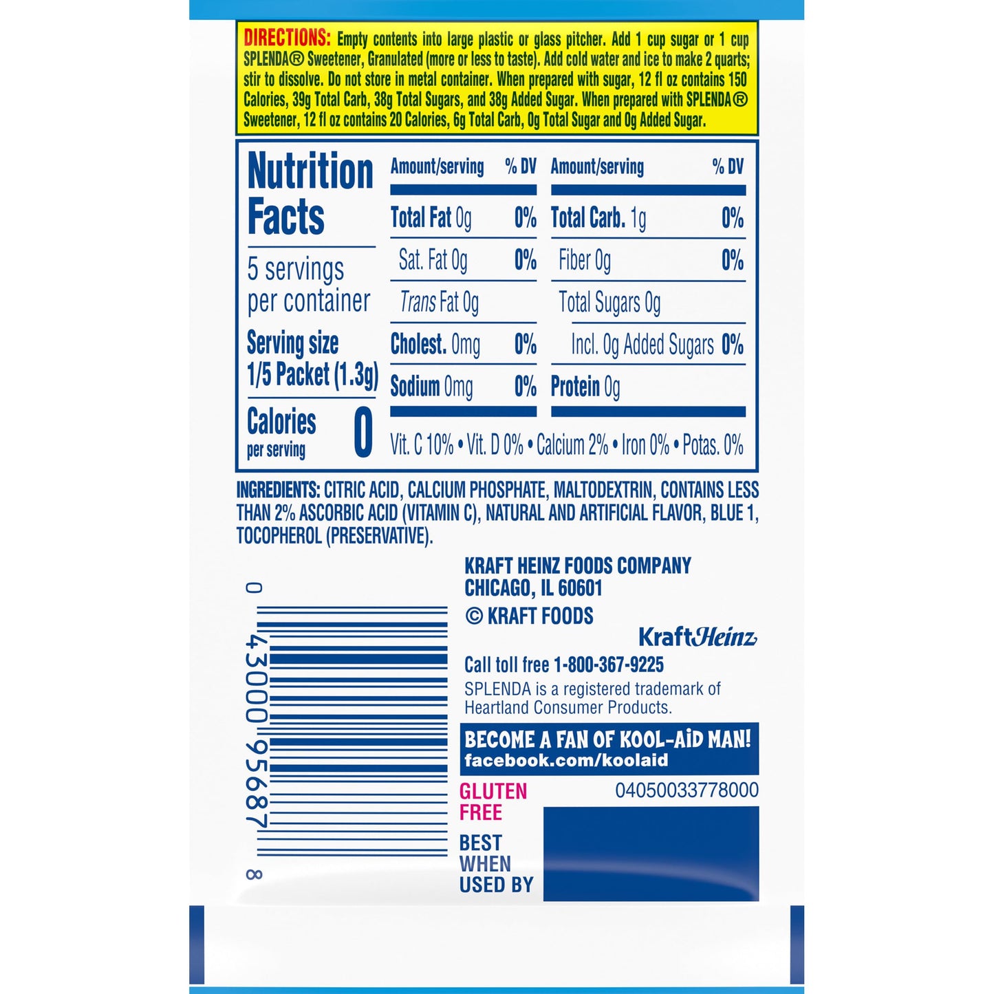 Kool-Aid Unsweetened Mixed Berry Drink Mix, Caffeine Free, 192 Packets, 42.24 Ounce