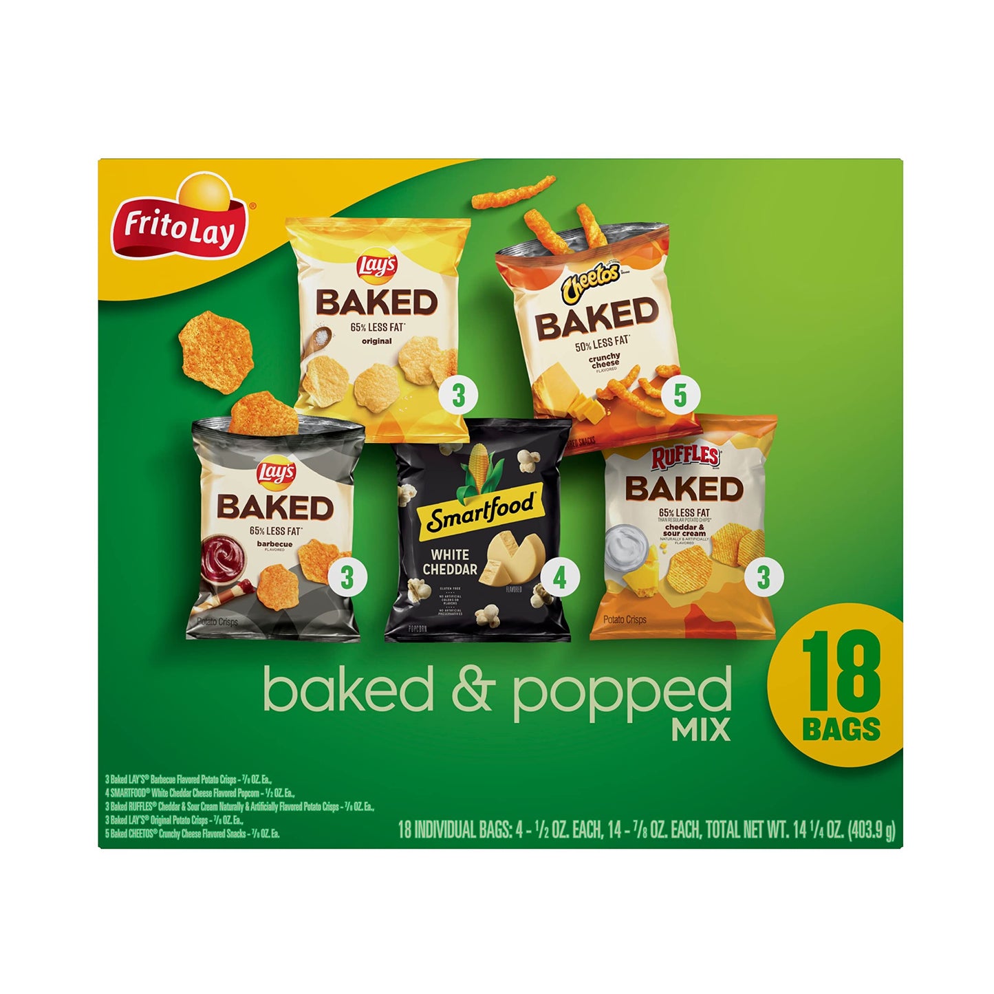 Frito-Lay Baked & Popped Mix Variety Pack Box 18ct