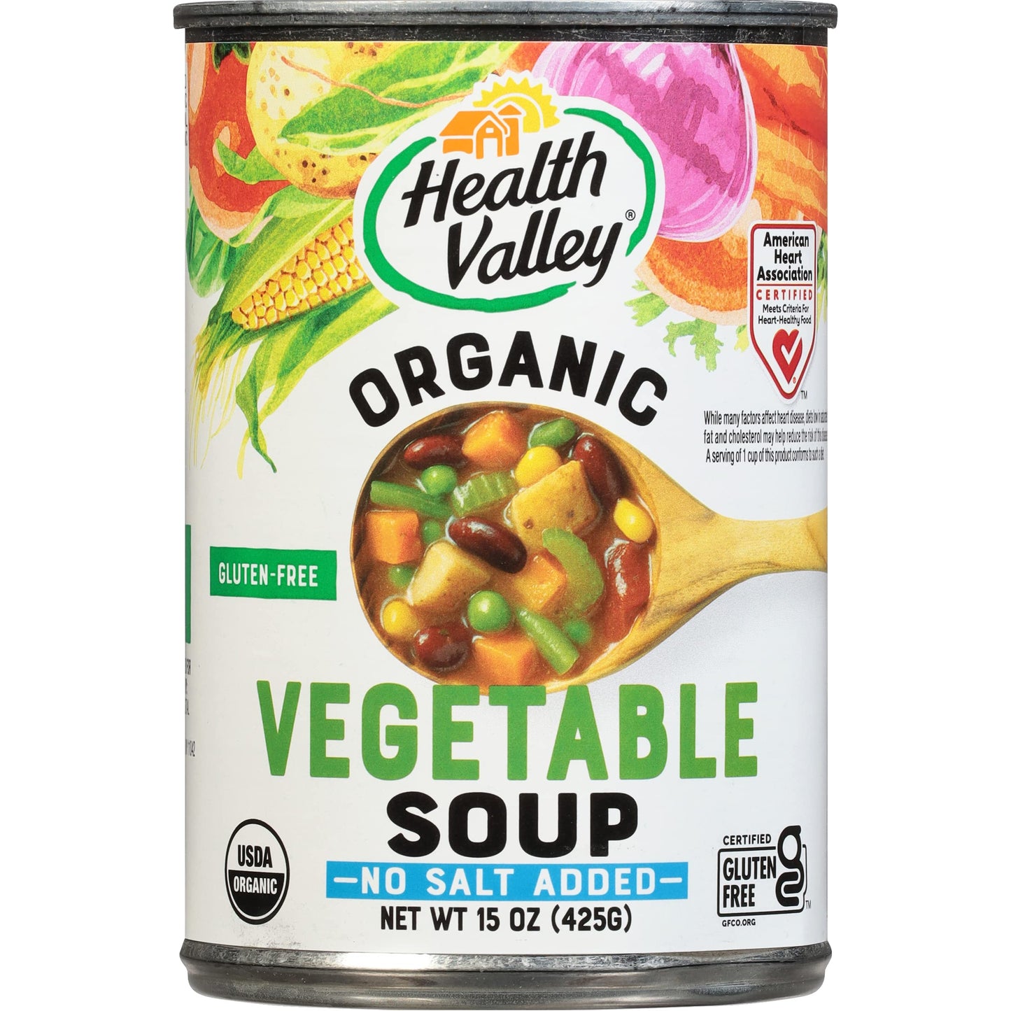 Health Valley Organic Soup, No Salt Added, Vegetable, 15 Ounce (Pack of 12)