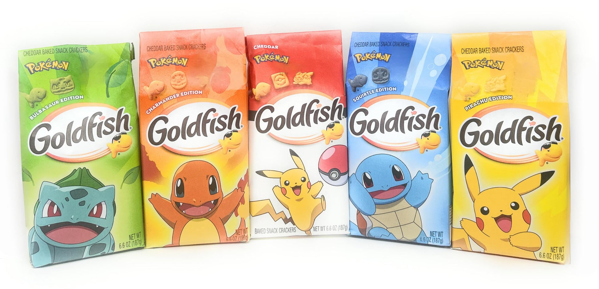 Goldfish Crackers - 5 bags - Free of Dyes (Pokemon Variety Set 6.6oz - Free of Dyes)