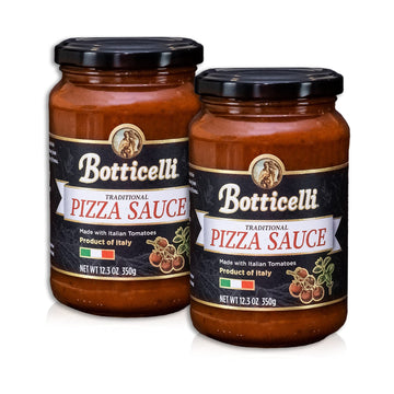 Botticelli Enhanced Italian Pizza Sauce For Authentic Italian Taste - (Pack Of 2) - Whole30 Approved - Made In Italy, Low Carb, Low Sugar, Keto-Friendly Enhanced Italian Pizza Sauce - 12.3Oz