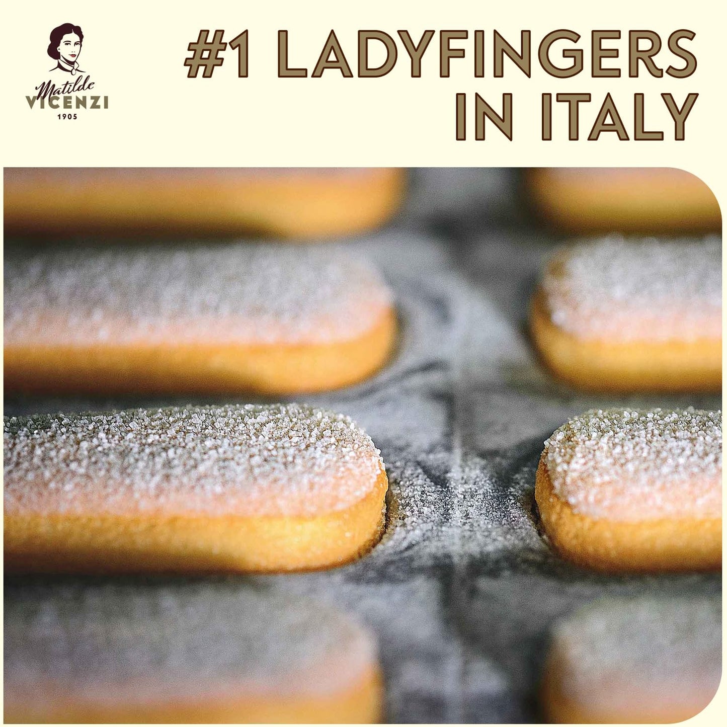 Matilde Vicenzi Vicenzovo Ladyfingers 14.10oz - Classic Italian Biscuits, Ladyfingers Cookies for Tiramisu, Kosher Dairy Cookies