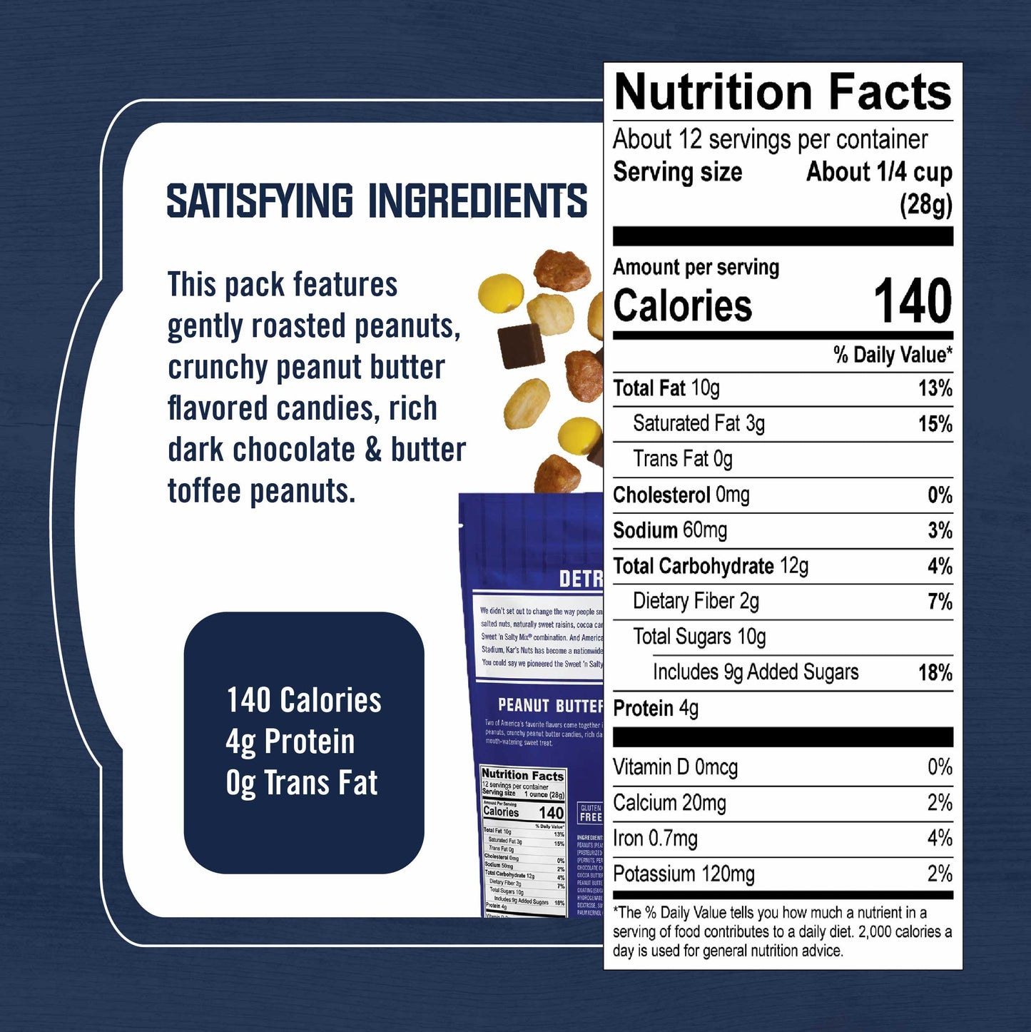 Kar s Nuts Peanut Butter  N Dark Chocolate Trail Mix Snacks - Roasted Peanuts, Peanut Butter Candies, Dark Chocolate & Butter